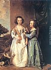 Sir Antony Van Dyck Canvas Paintings - Portrait of Philadelphia and Elisabeth Cary